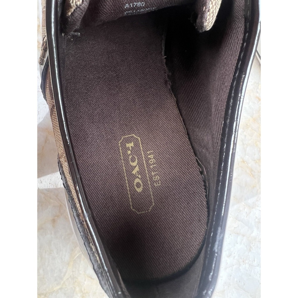 Coach Tan/ Brown Monogram Lace Up Sneakers Size 7 - Picture 6 of 7